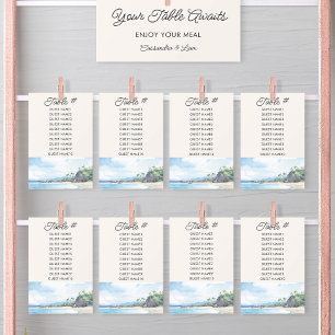 Tarjeta de Asiento de Mesa de Boda de Acuarela de 