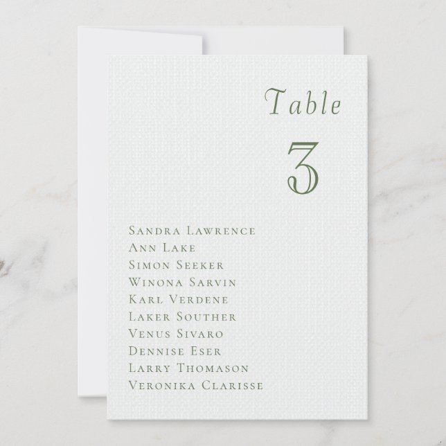 Tarjeta de Asiento de Mesa de Boda de bayas de ver (Anverso)