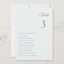 Tarjeta de Asiento de Mesa de Boda de Bosque Inver