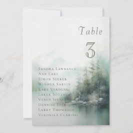 Tarjeta de Asiento de Mesa de Boda de Bosque Verde