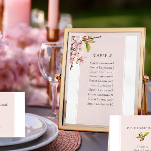 Tarjeta de Asiento de Mesa de Boda de Flor de Cere