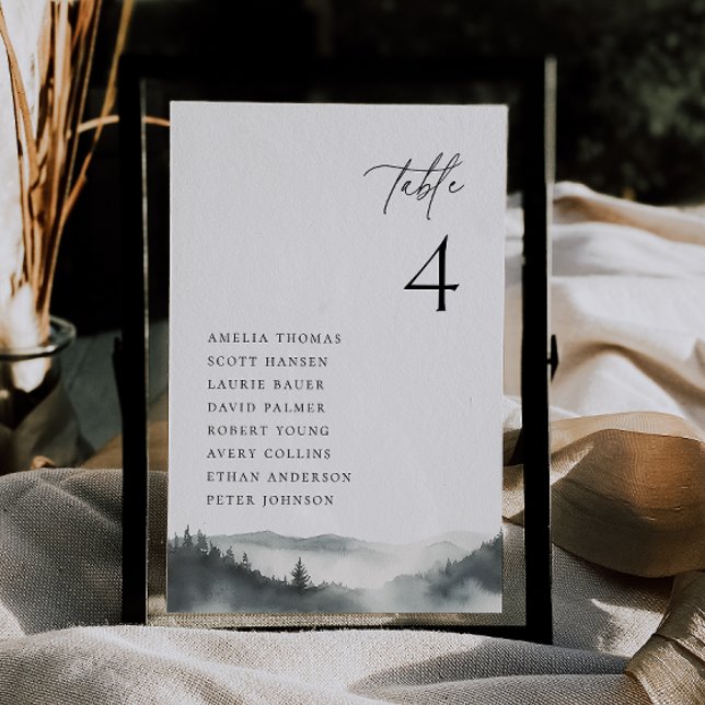 Tarjeta de asiento de mesa de Boda de montaña Mist (Subido por el creador)