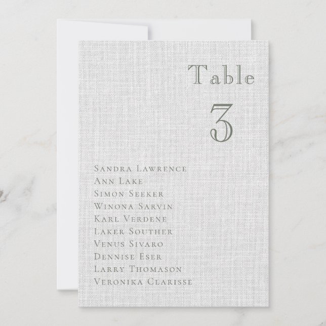 Tarjeta de Asiento de Mesa de Boda en Bosque Verde (Anverso)