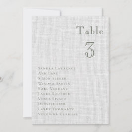Tarjeta de Asiento de Mesa de Boda en Bosque Verde