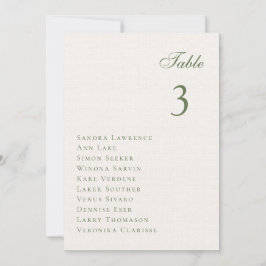 Tarjeta de asiento de mesa de Boda forestal románt