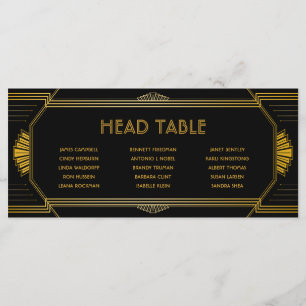 Tarjeta de asiento de mesa de Boda Gatsby Art Deco