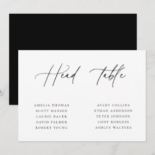 Tarjeta de asiento de mesa de Boda minimalista
