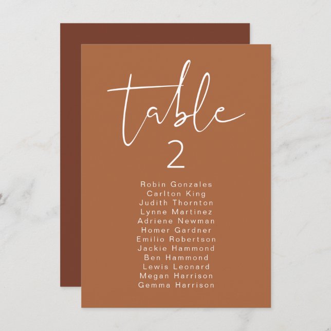 Tarjeta de asiento de mesa de Boho vertical modern (Anverso / Reverso)