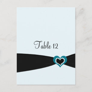 Tarjeta de asiento de mesa de cinta negra