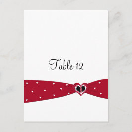 Tarjeta de asiento de mesa de cinta roja