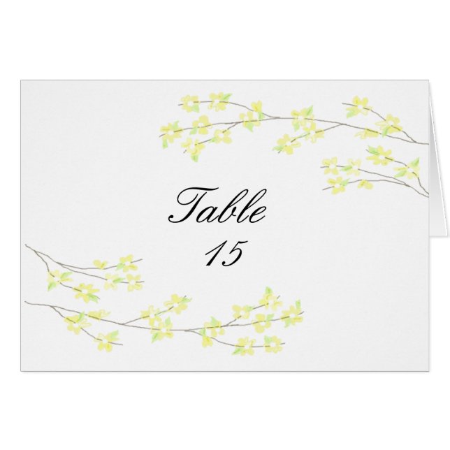 Tarjeta de asiento de mesa de flores - Flores amar (Anverso (Horizontal))