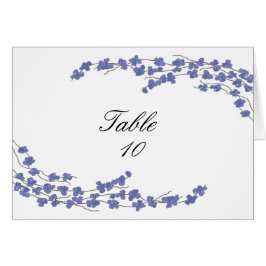 Tarjeta de asiento de mesa de flores - Flores azul