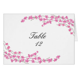 Tarjeta de asiento de mesa de flores - Flores rosa