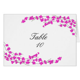 Tarjeta de asiento de mesa de flores - Magenta