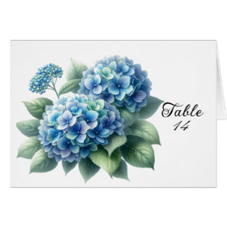 Tarjeta de asiento de mesa de Hortensia Azul