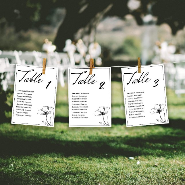 Tarjeta de asiento de mesa de matrimonio elegante  (Subido por el creador)