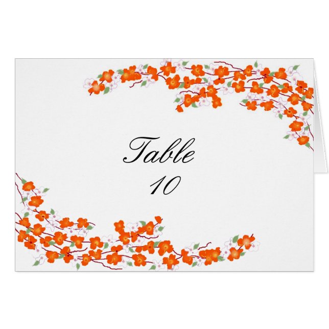 Tarjeta de asiento de mesa de naranja Blossoms (Anverso (Horizontal))
