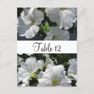 Tarjeta de asiento de mesa de Petunias Blancas