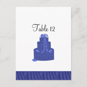 Tarjeta de Asiento de Mesa de Torta de Boda Azul R
