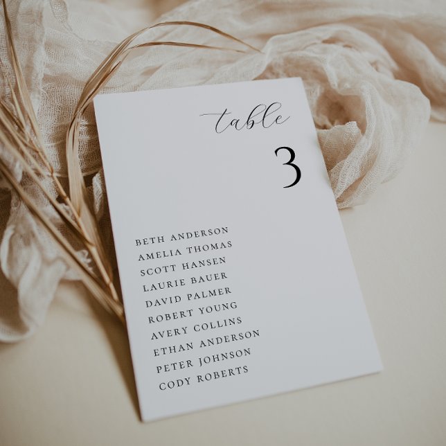 Tarjeta de asiento de mesa del Boda de Moda minima (Subido por el creador)