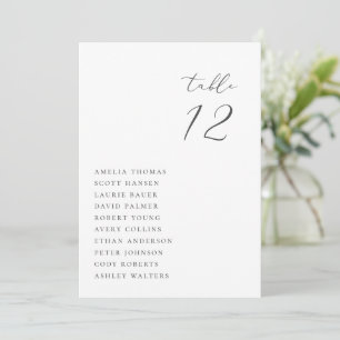 Tarjeta de asiento de mesa del Boda minimalista