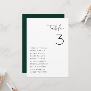 Tarjeta de asiento de mesa del Boda minimalista
