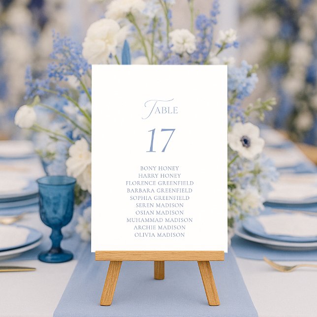 Tarjeta de Asiento de Mesa Elegante Azul Polvo (Subido por el creador)