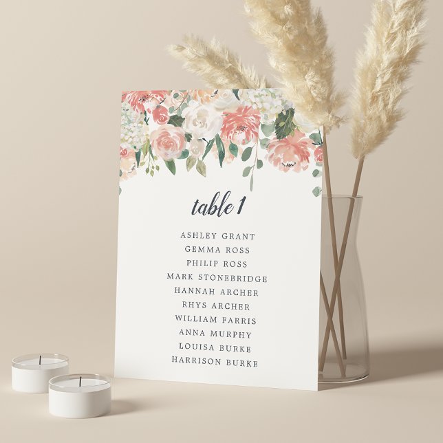 Tarjeta de asiento de mesa floral de verano medio (Subido por el creador)