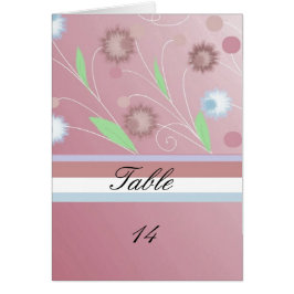 Tarjeta de asiento de mesa floral rosa