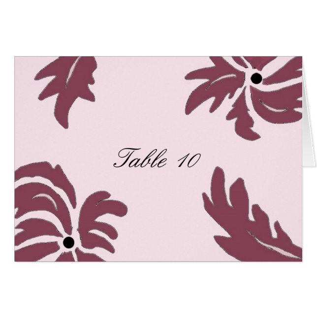 Tarjeta de asiento de mesa floral rosa (Anverso (Horizontal))