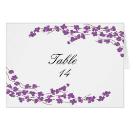 Tarjeta de Asiento de Mesa Flores - Flores Moradas