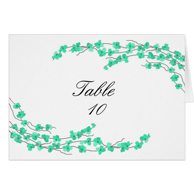 Tarjeta de Asiento de Mesa Flores - Flores Turques (Anverso (Horizontal))