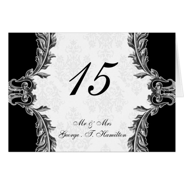 tarjeta de asiento de mesa gris (Anverso (Horizontal))