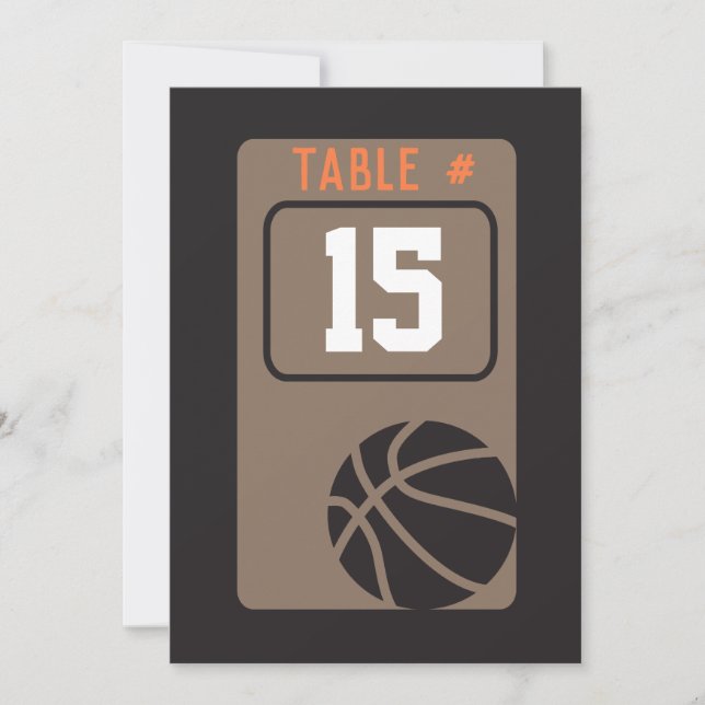 Tarjeta de asiento de mesa Mitzvah Bar BASKETBALL (Anverso)