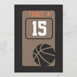 Tarjeta de asiento de mesa Mitzvah Bar BASKETBALL