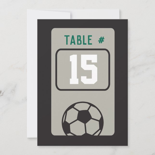 Tarjeta de asiento de mesa Mitzvah de SOCCER Bar (Anverso)