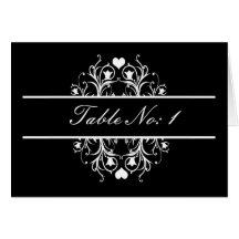 tarjeta de asiento de mesa negra