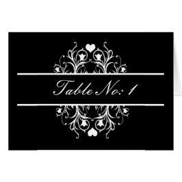 tarjeta de asiento de mesa negra