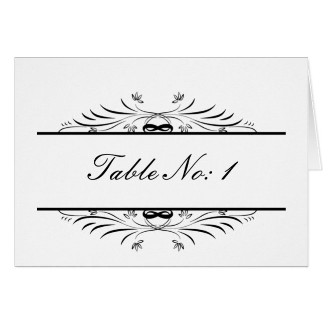 tarjeta de asiento de mesa negra (Anverso (Horizontal))