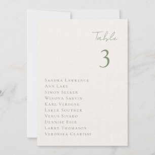 Tarjeta de asiento de mesa para Boda de la mesa de