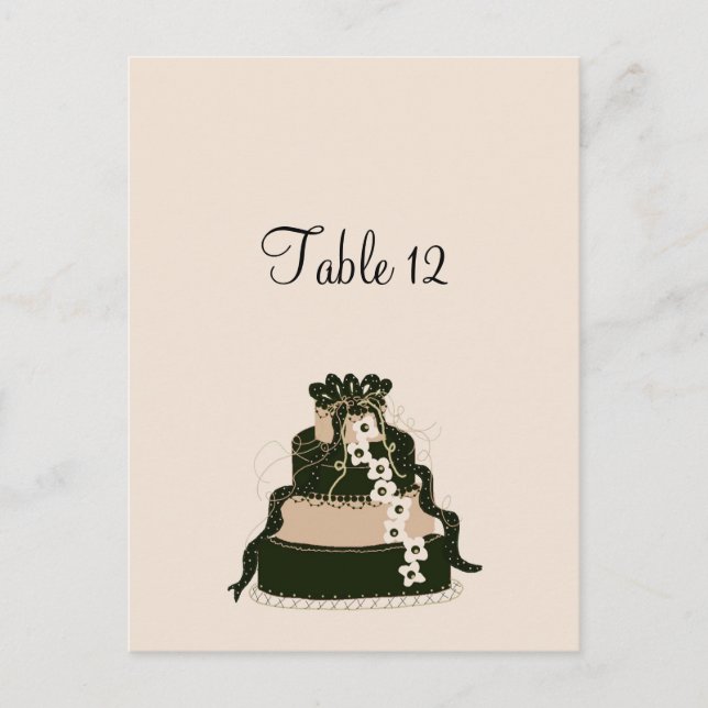 Tarjeta de Asiento de Mesa para Torta de Boda de C (Anverso)