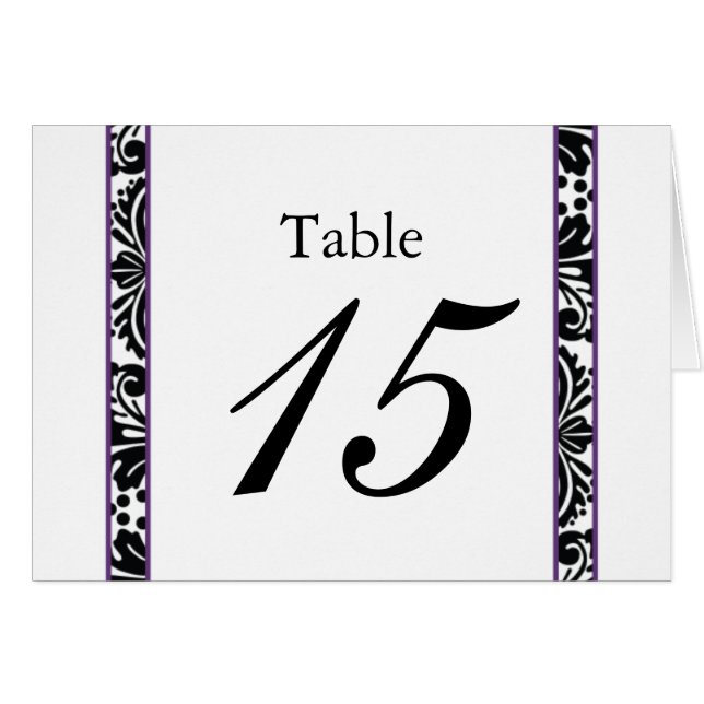 tarjeta de asiento de mesa púrpura elegante del bo (Anverso (Horizontal))