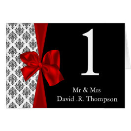 tarjeta de asiento de mesa roja