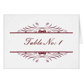 tarjeta de asiento de mesa roja