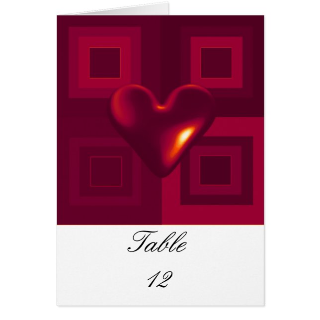 Tarjeta de Asiento de Mesa Rojo Rubí (Frente)