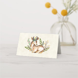 Tarjeta De Asiento Deer acuarela de bonito que baja el Boho