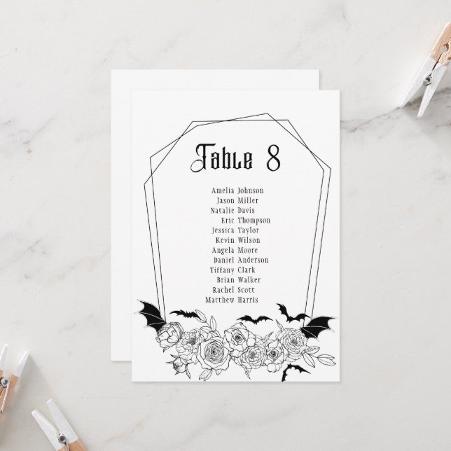 Tarjeta de asiento del Boda del número de la mesa  (Anverso/Reverso In Situ)
