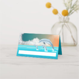 Tarjeta De Asiento delfines saltando en el océano      