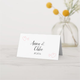Tarjeta De Asiento Delicado Boda de caligrafía Minimalista