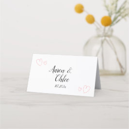 Tarjeta De Asiento Delicado Boda de caligrafía Minimalista